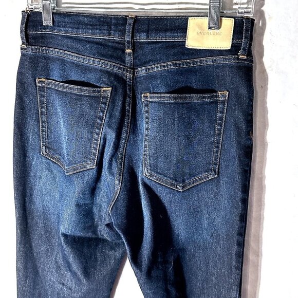 Everlane Jeans Denim Pants EUC High Rise Skinny Jeans Ankle 28 Blue Dark Stretch - Picture 4 of 7